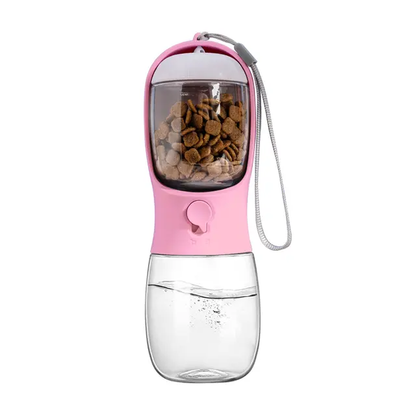 Portable Pet Water Bottle with Food Container