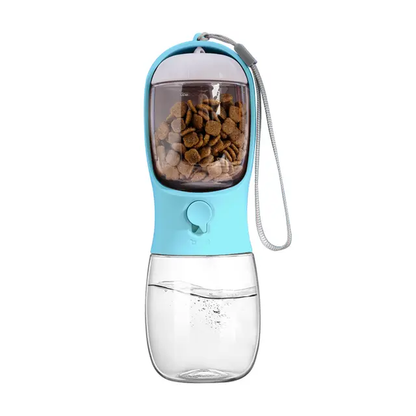 Portable Pet Water Bottle with Food Container